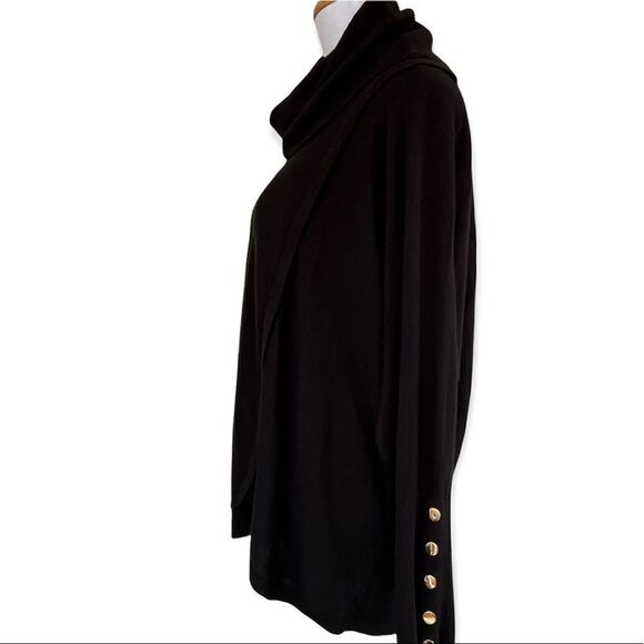 New Directions Soft Black Oversized Cowl Neck Sweater PL - Picture 2 of 7